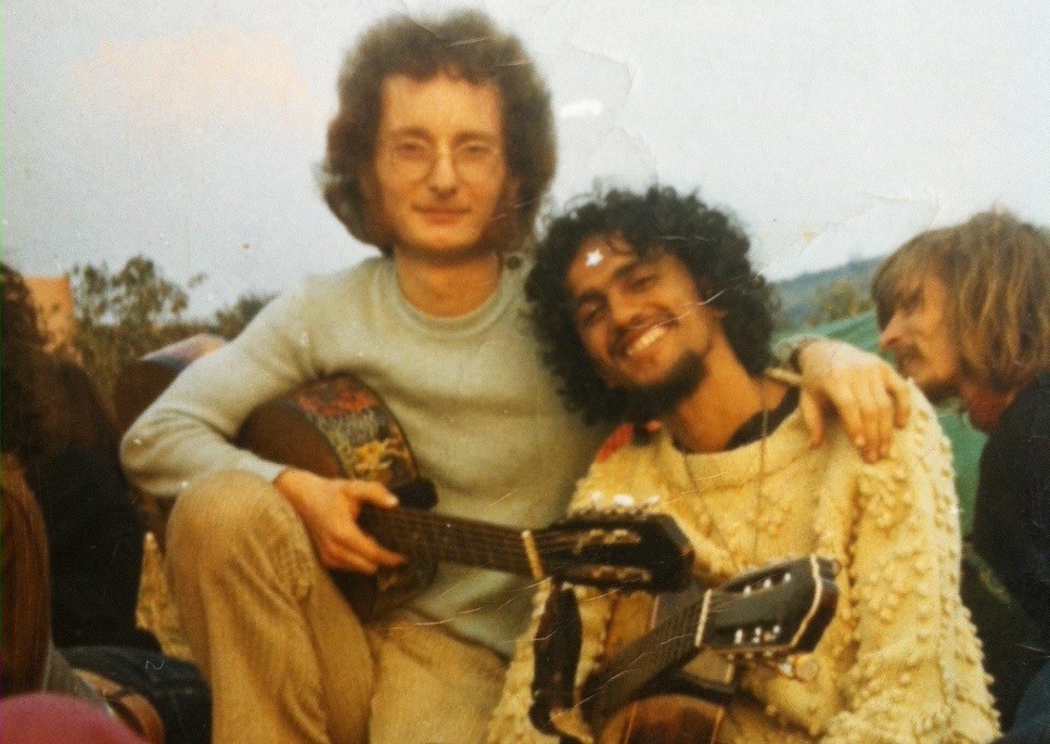 Bruno Eicher zusammen mit Gaetano Veloso am Isle of Wight Festival 1970.